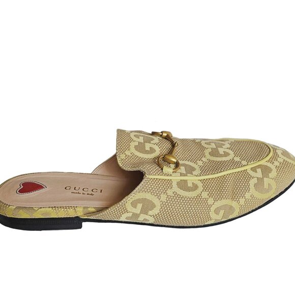 GUCCI YELLOW JUMBO GG PRINCETON SLIPPERS (38.5) - Picture 6 of 13